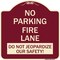 Signmission No Parking Fire Lane Do Not Jeopardize Our Heavy-Gauge Aluminum Sign, 18" x 18", BU-1818-23730 A-DES-BU-1818-23730 - alternate 1